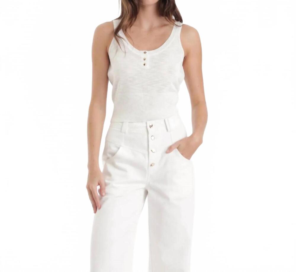 NEW KARINA GRIMALDI zaya scoop neck top in cream